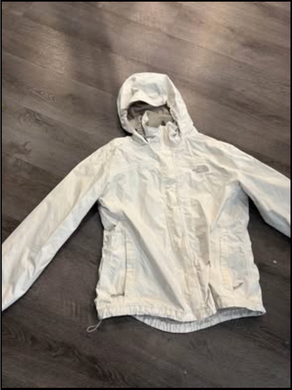 The North Face Light Gray Hooded Kids' Rain Jacket
